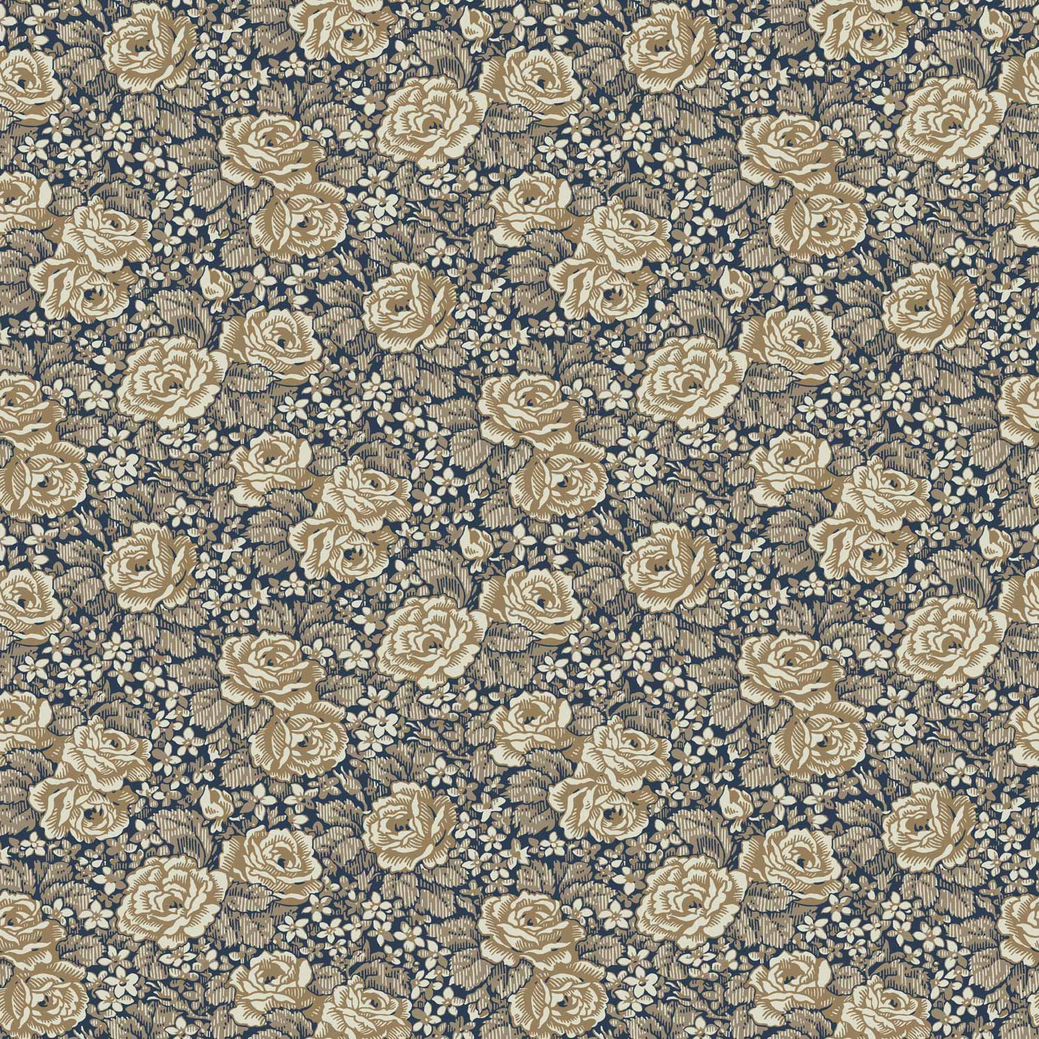 43107 - Rosengang Wallpaper - Blue - Midbec