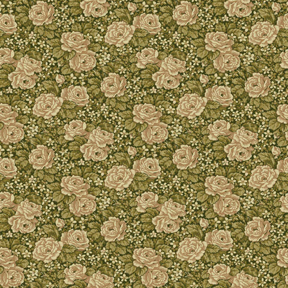 43108 - Rosengang Wallpaper - Dark Moss Green - Midbec