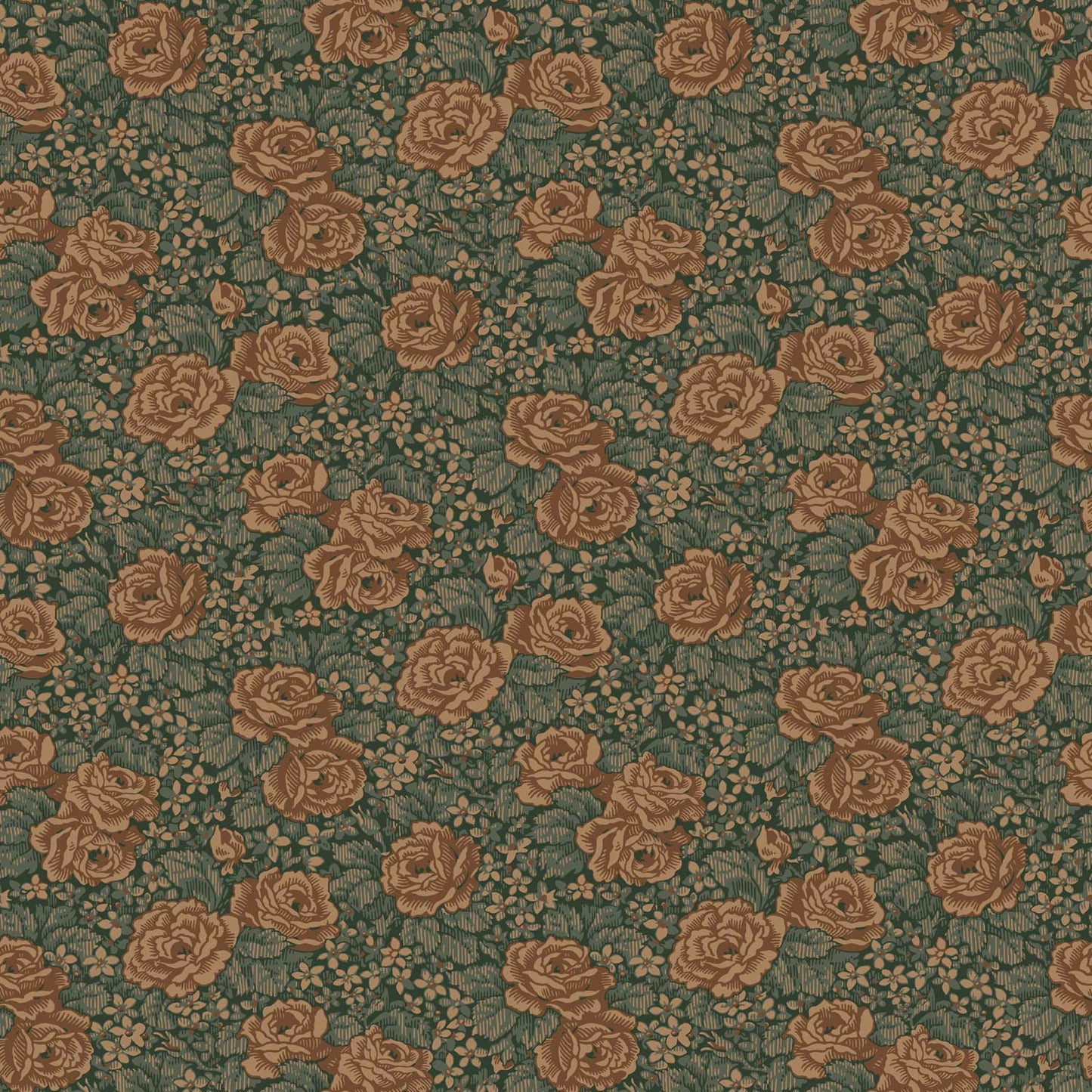 43110 - Rosengang Wallpaper - Dark Green/Blue - Midbec