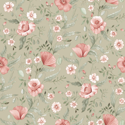 43119 - Tradgardsblommor Wallpaper - Green - Midbec