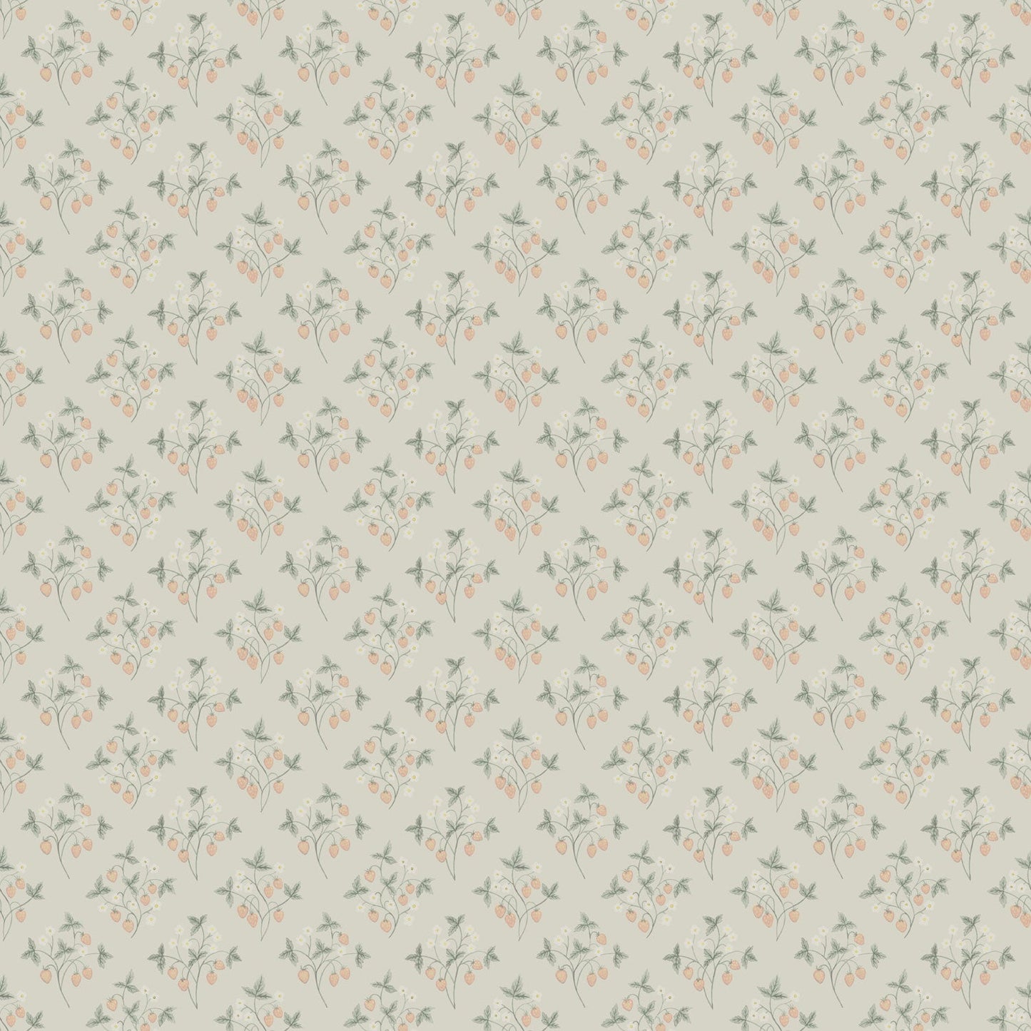 43122 - Jordgubbar Wallpaper - Gray - Midbec