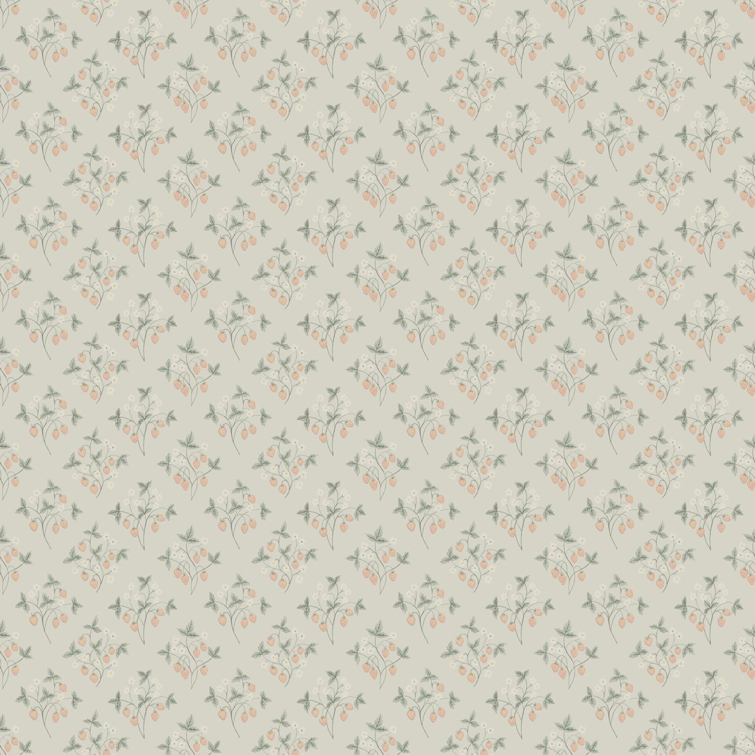 43122 - Jordgubbar Wallpaper - Gray - Midbec