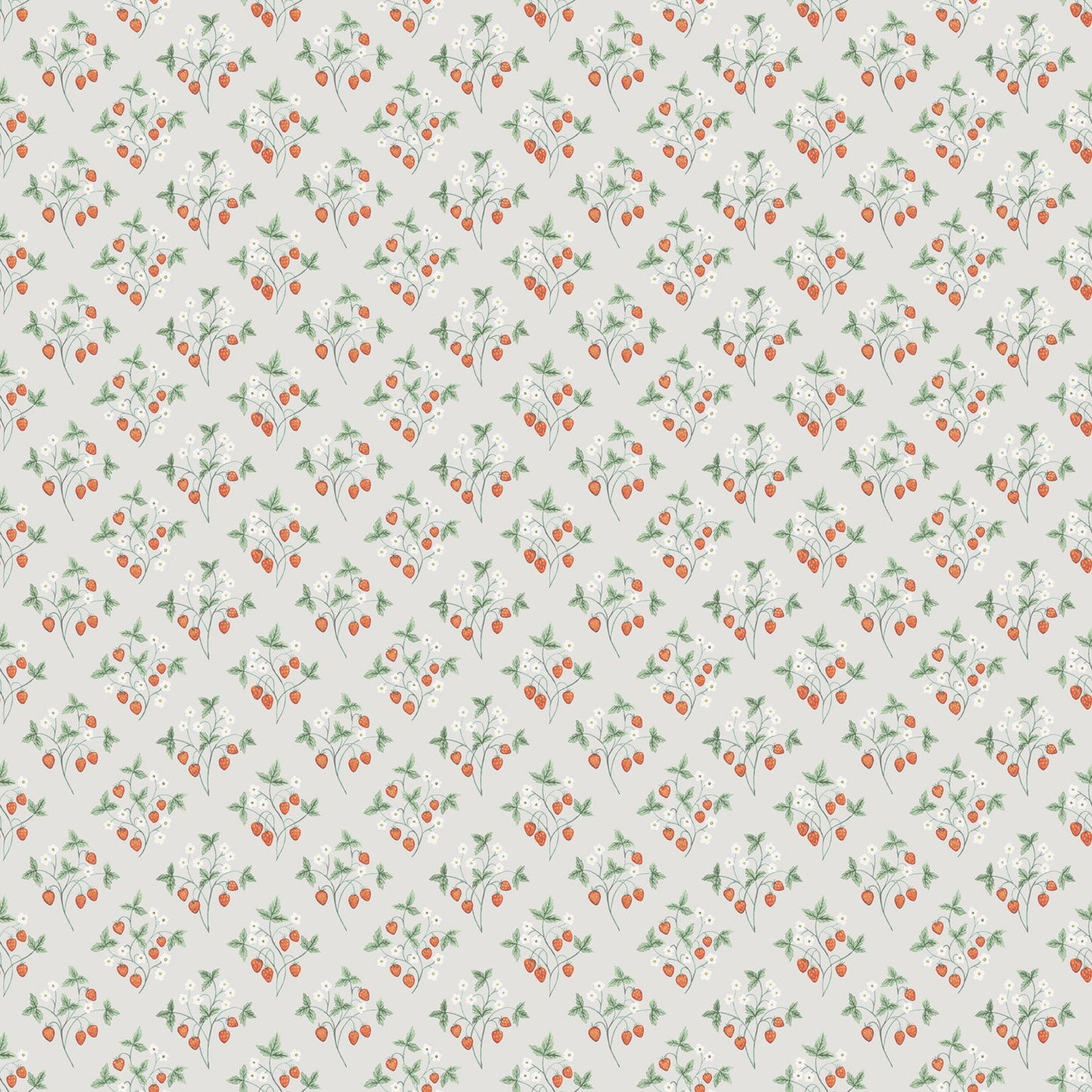 43123 - Jordgubbar Wallpaper - Greige - Midbec