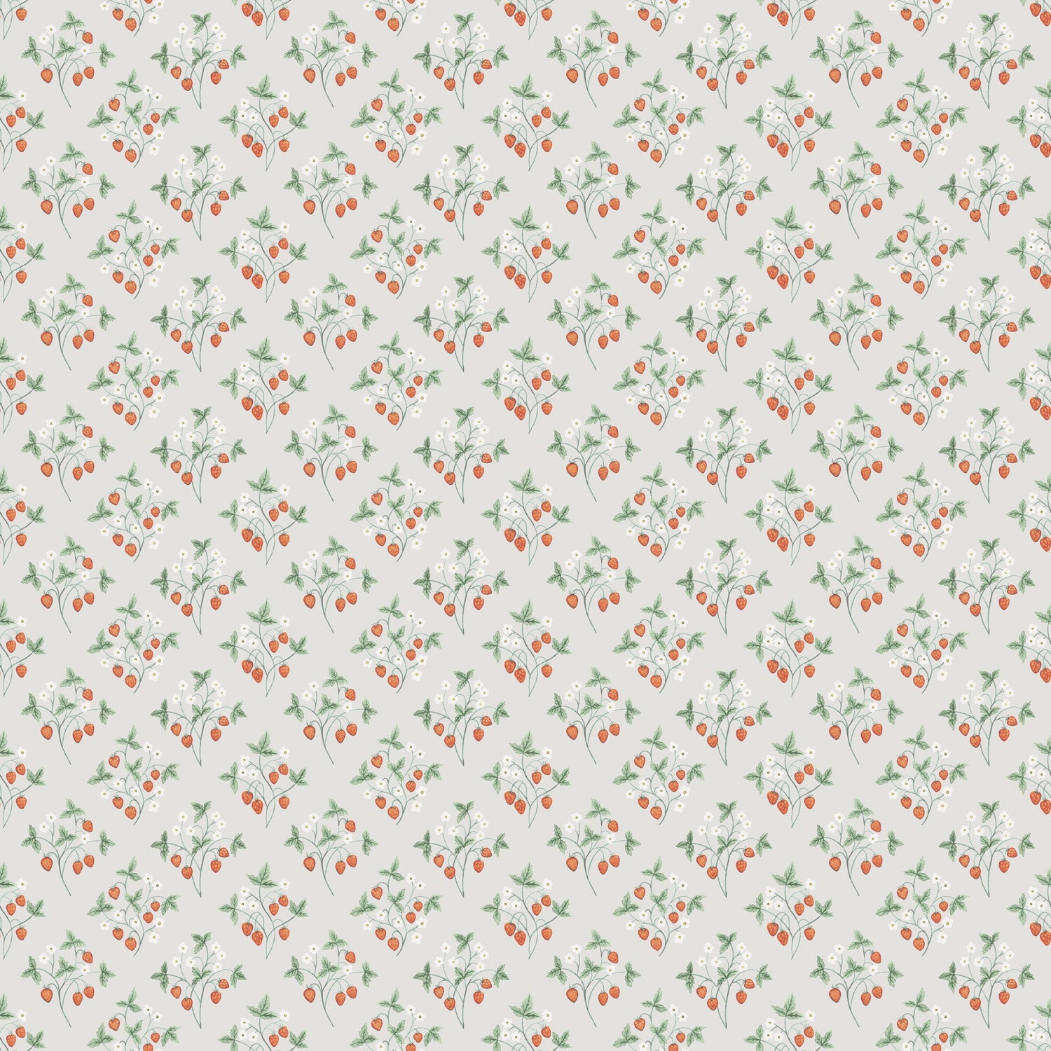 43123 - Jordgubbar Wallpaper - Greige - Midbec