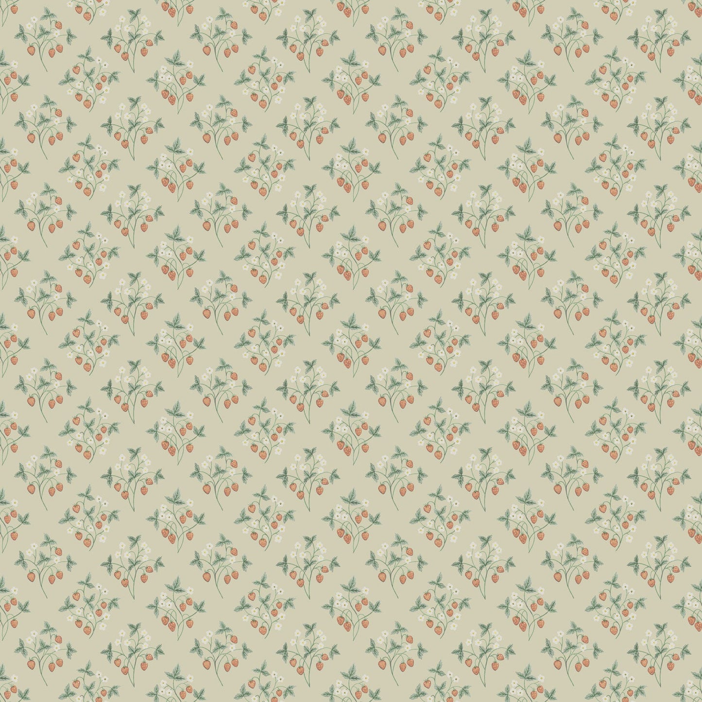 43124 - Jordgubbar Wallpaper - Beige - Midbec