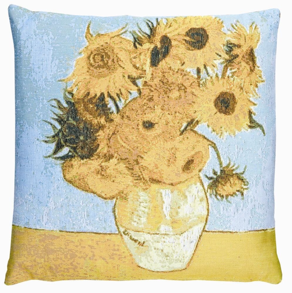 Sunflowers Tapestry Cushion with Feather Filler 