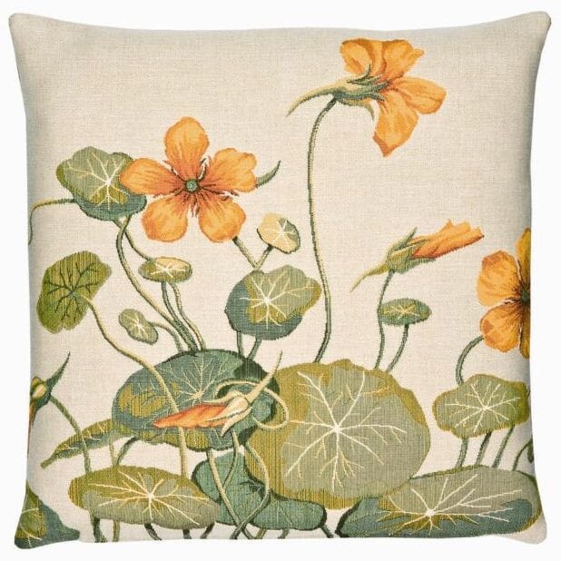 Wild Nasturtium Tapestry Cushion with Feather Filler 