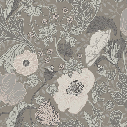 44102 - Anemone Wallpaper - Light Brown - Midbec