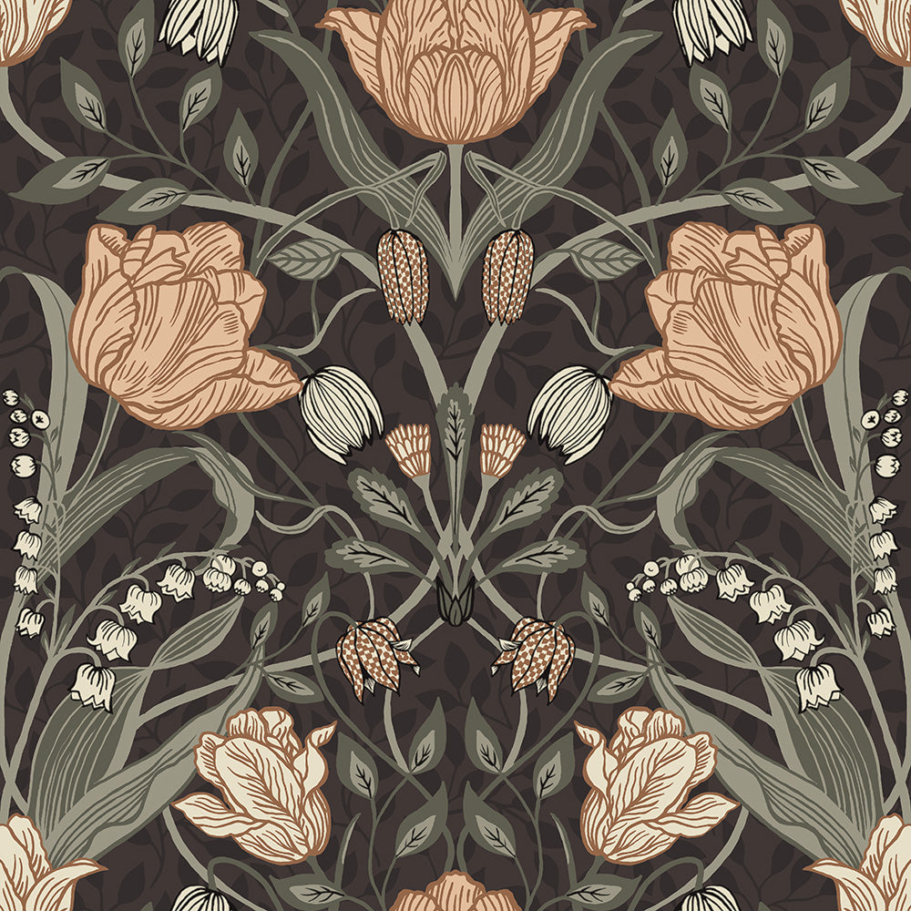 44107 - Filippa Wallpaper - Black - Midbec