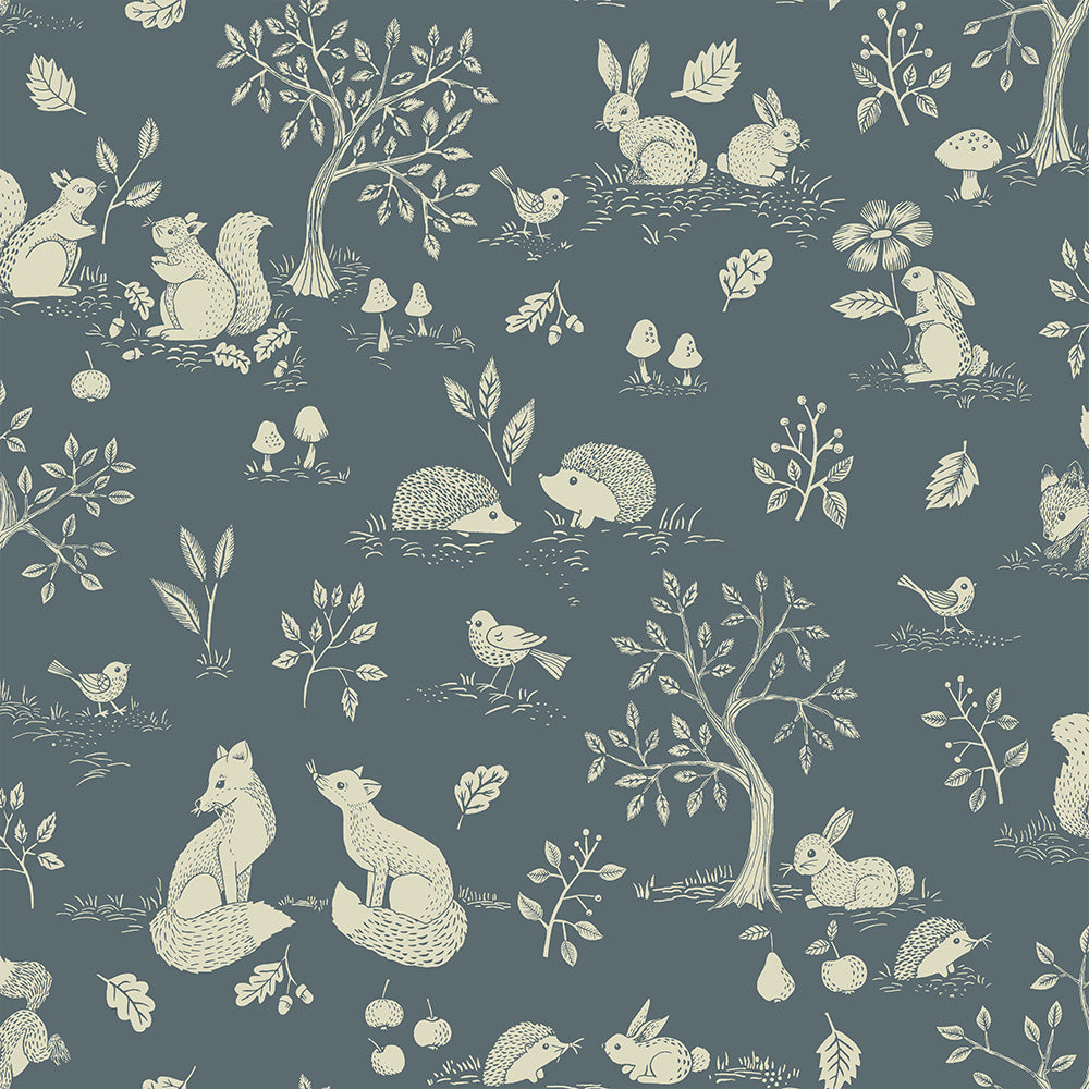 44129 - Ivar Wallpaper - Blue - Midbec