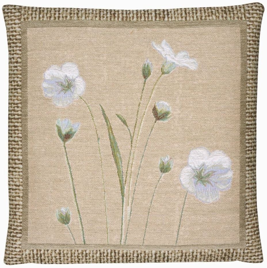 Flax III Tapestry Cushion with Feather Filler 