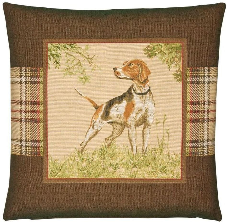 Pointer Tapestry Cushion with Feather Filler 