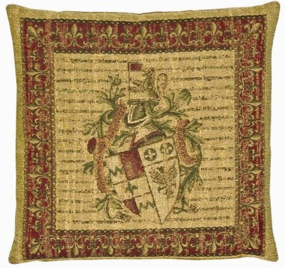 Heraldic I (chenille) Tapestry Cushion with Feather Filler 