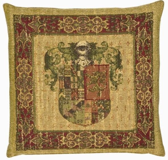 Heraldic II (chenille) Tapestry Cushion with Feather Filler 