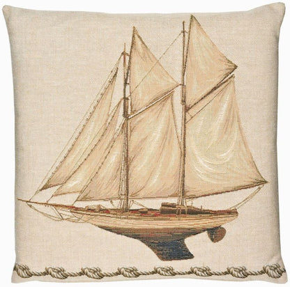 Yacht Tapestry Cushion with Feather Filler 