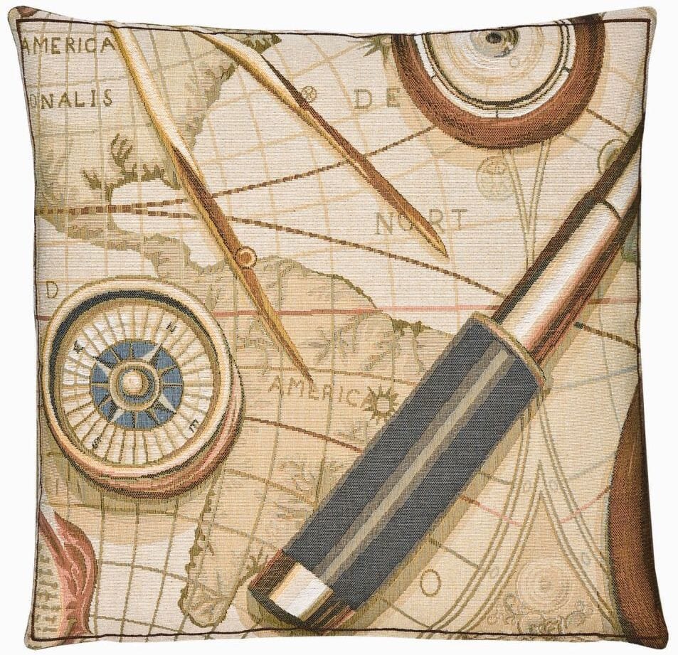 Nautical Tapestry Cushion with Feather Filler 