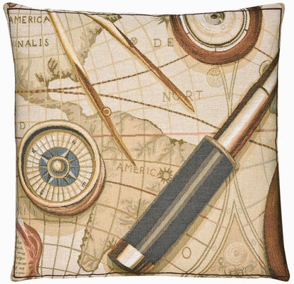 Nautical Tapestry Cushion with Feather Filler 