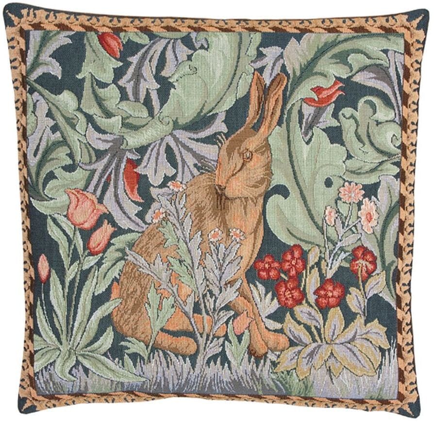 Morris Hare Left Tapestry Cushion with Feather Filler 