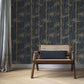 484892 - Florentine Bamboo Wallpaper - Navy Blue & Gold - Rasch
