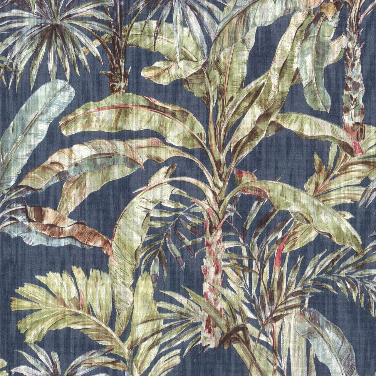 485288 - Florentine Jungle Leaves Wallpaper - Green/Blue - Rasch