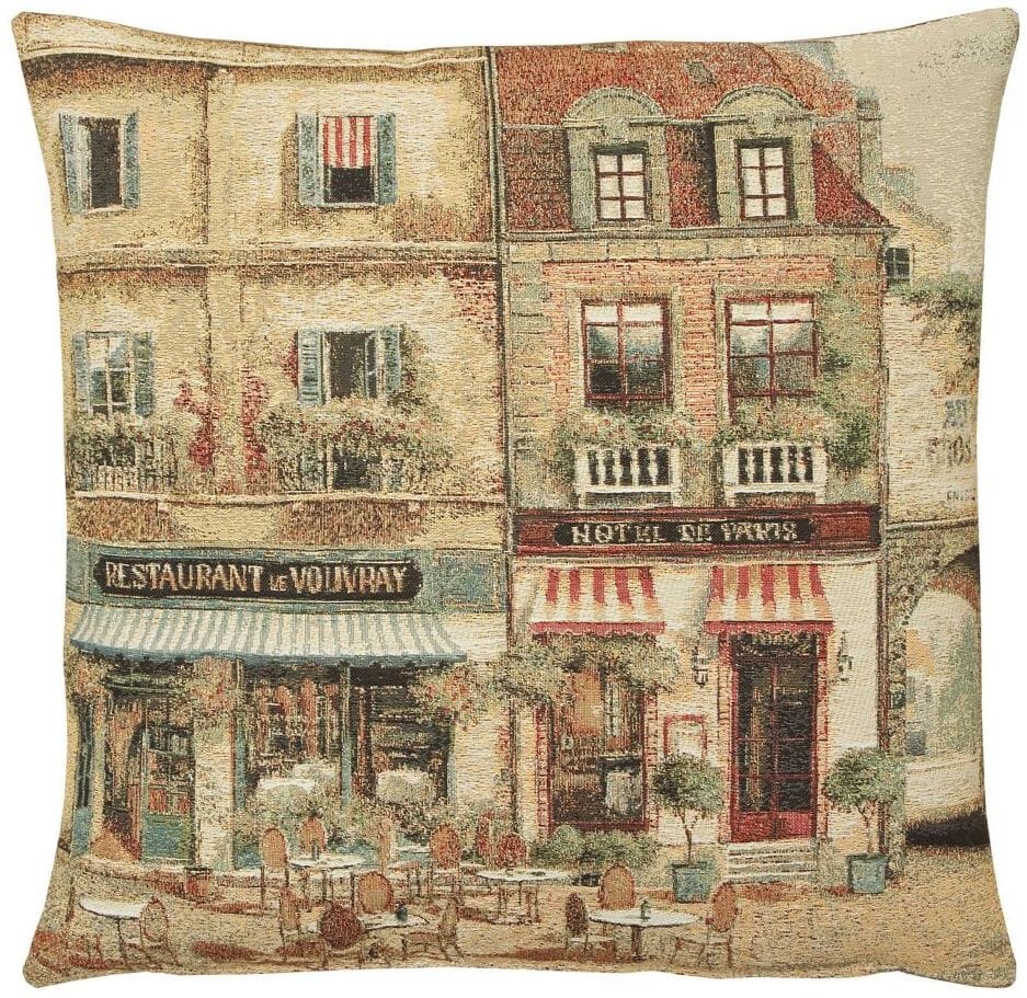 Paris Scene I Tapestry Cushion with Feather Filler 