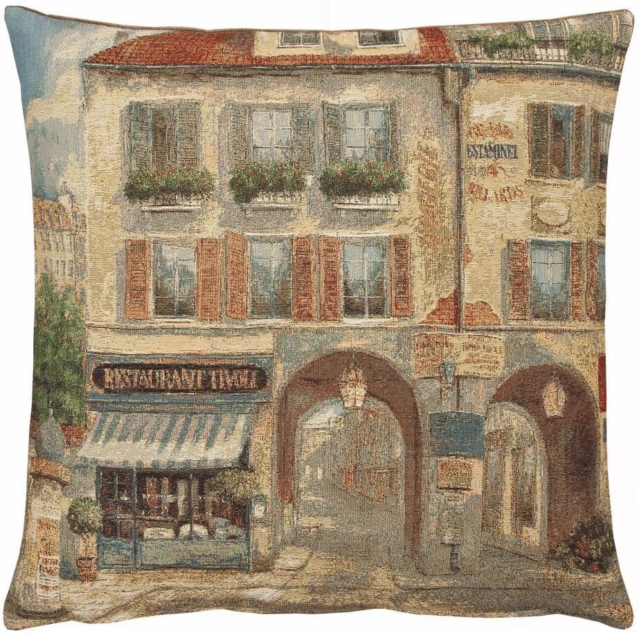 Paris Scene III Tapestry Cushion with Feather Filler 