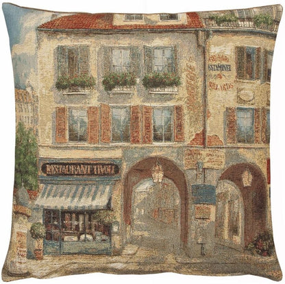 Paris Scene III Tapestry Cushion with Feather Filler 
