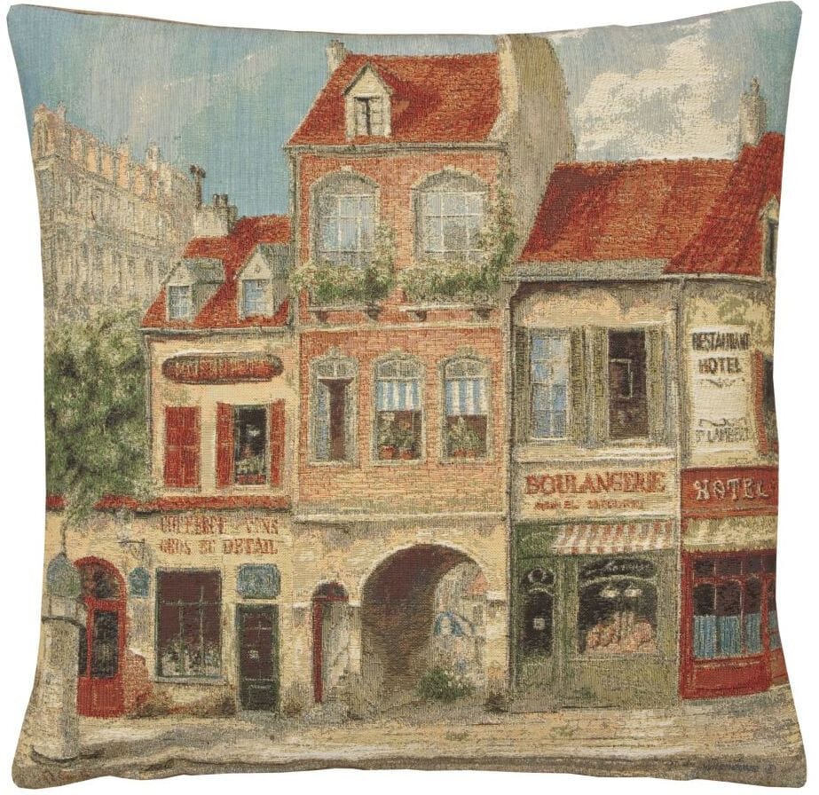 Paris Scene V Tapestry Cushion with Feather Filler 