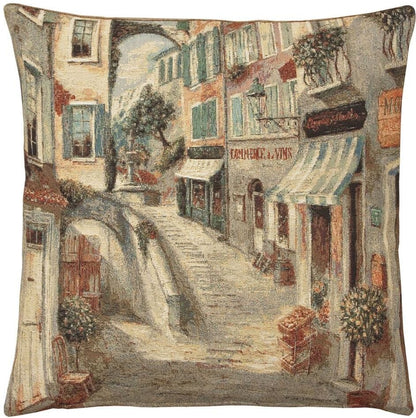 Provence Scene I Tapestry Cushion with Feather Filler 