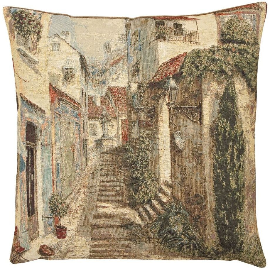 Provence Scene II Tapestry Cushion with Feather Filler 