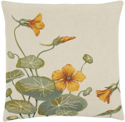 Wild Nasturtium II Tapestry Cushion with Feather Filler 
