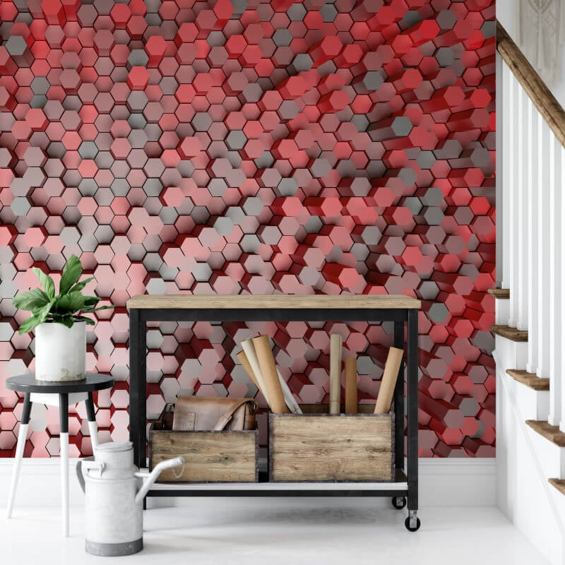 Wall-art 3D Pentagons Wall Mural