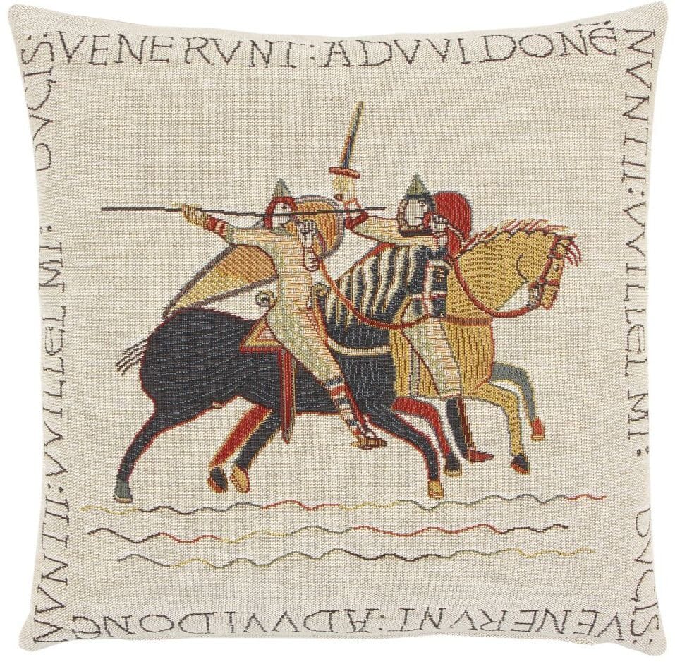 Bayeux Knights Tapestry Cushion with Feather Filler 