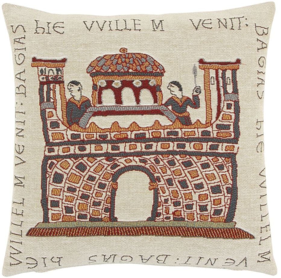 Bayeux Castle Tapestry Cushion with Feather Filler 