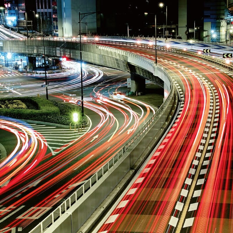 Wall-art Urban Lightstripes Wall Mural