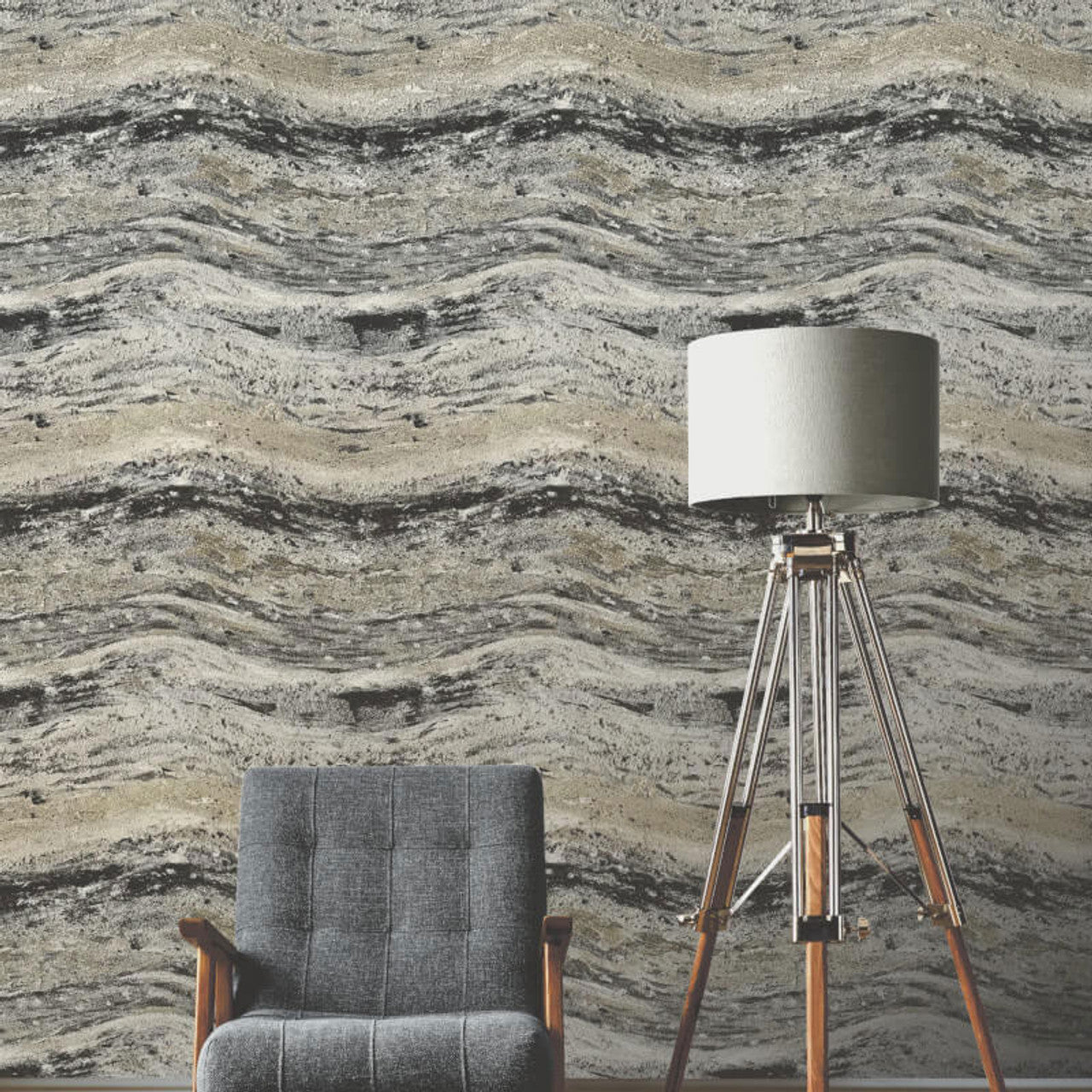 519228 - Onyx Avant-Garde Wallpaper - Natural & Gold - Rasch