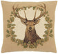 Stag Beige Tapestry Cushion with Feather Filler 