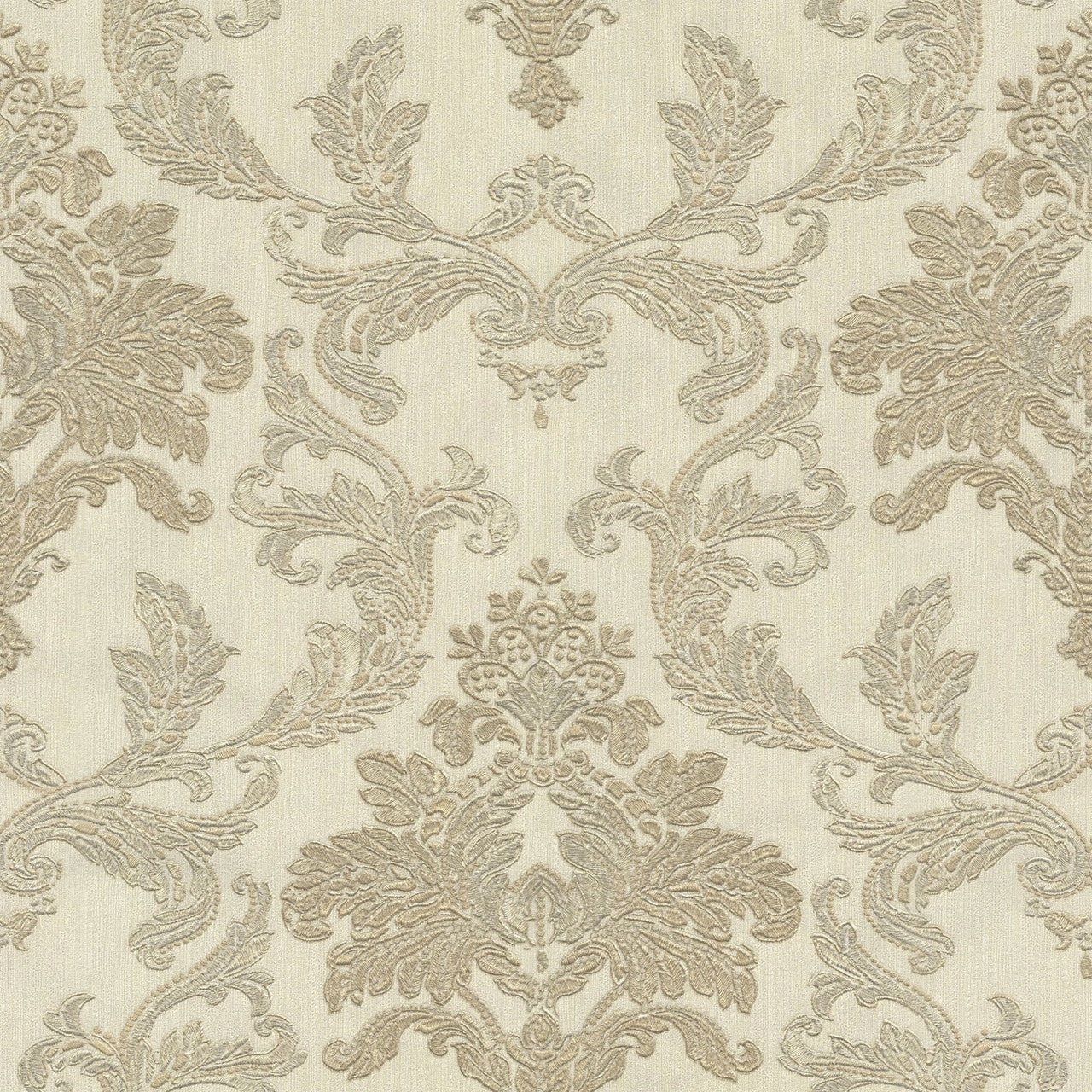 526202 - Bellini Vasari Damask Wallpaper  - Gold & Cream - Rasch