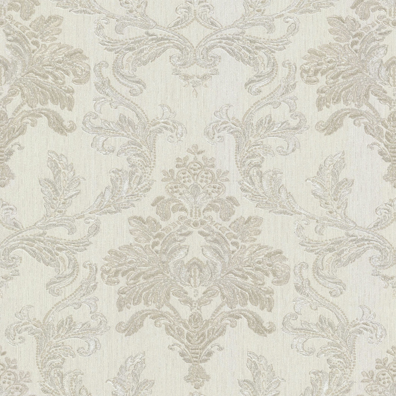 526257 - Bellini Vasari Damask Wallpaper  - Silver and Gold - Rasch