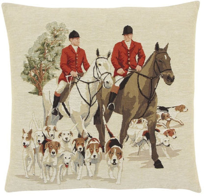 Hunting I Tapestry Cushion with Feather Filler 