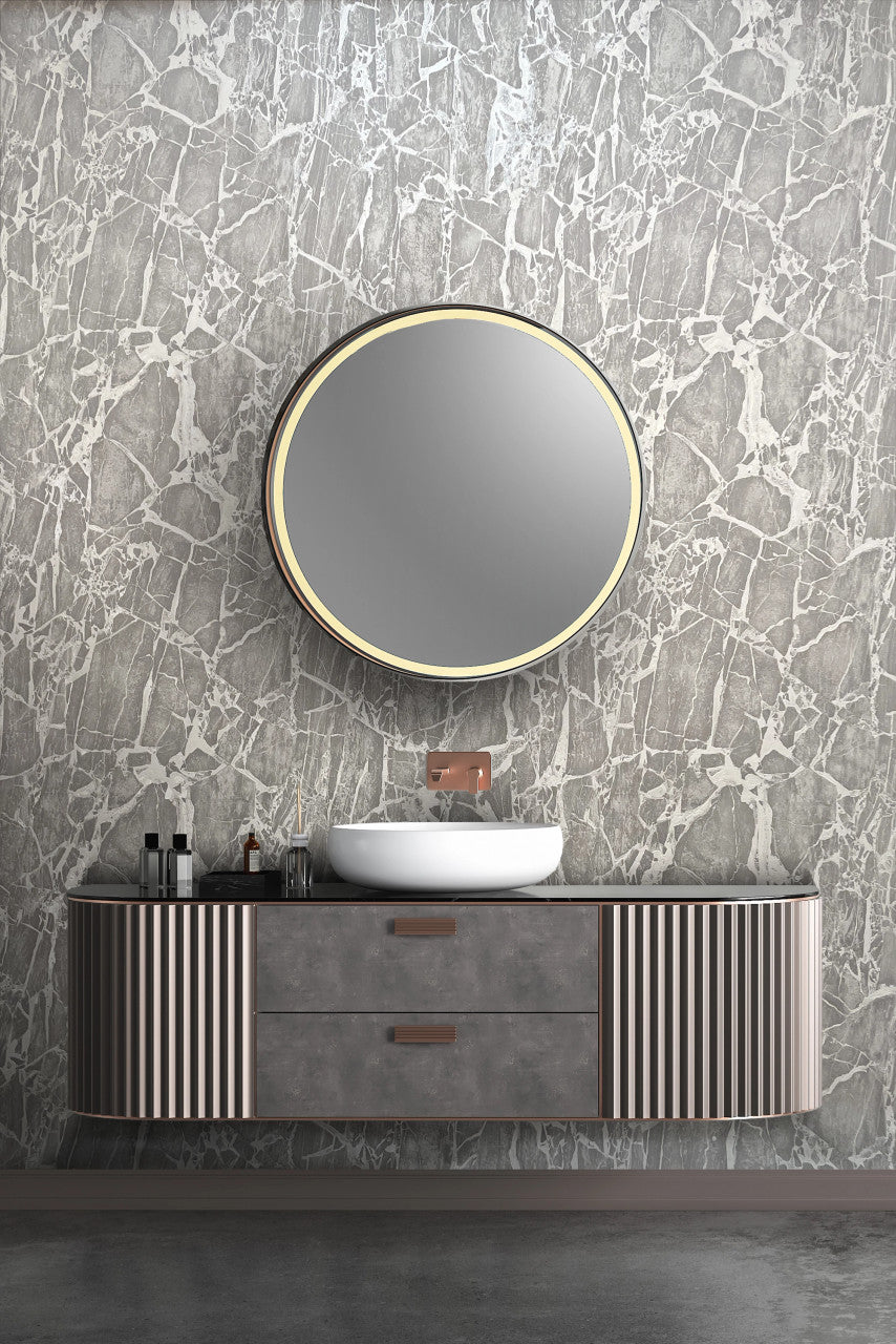 538151 - Enzo Marble Wallpaper - Grey - Rasch