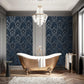 538410 - Sienna Damask Wallpaper - Blue Silver - Rasch