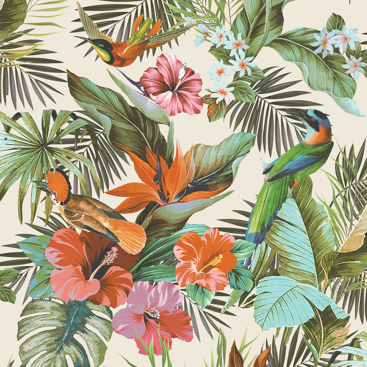 539066 - Paradise Birds Vasari Wallpaper - Multi - Rasch