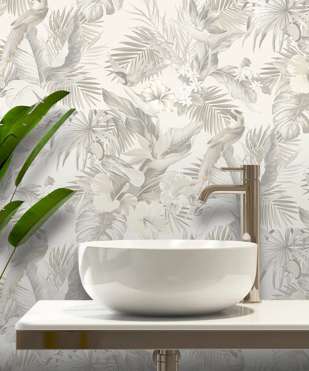 539080 - Paradise Birds Vasari Wallpaper - Neutral - Rasch