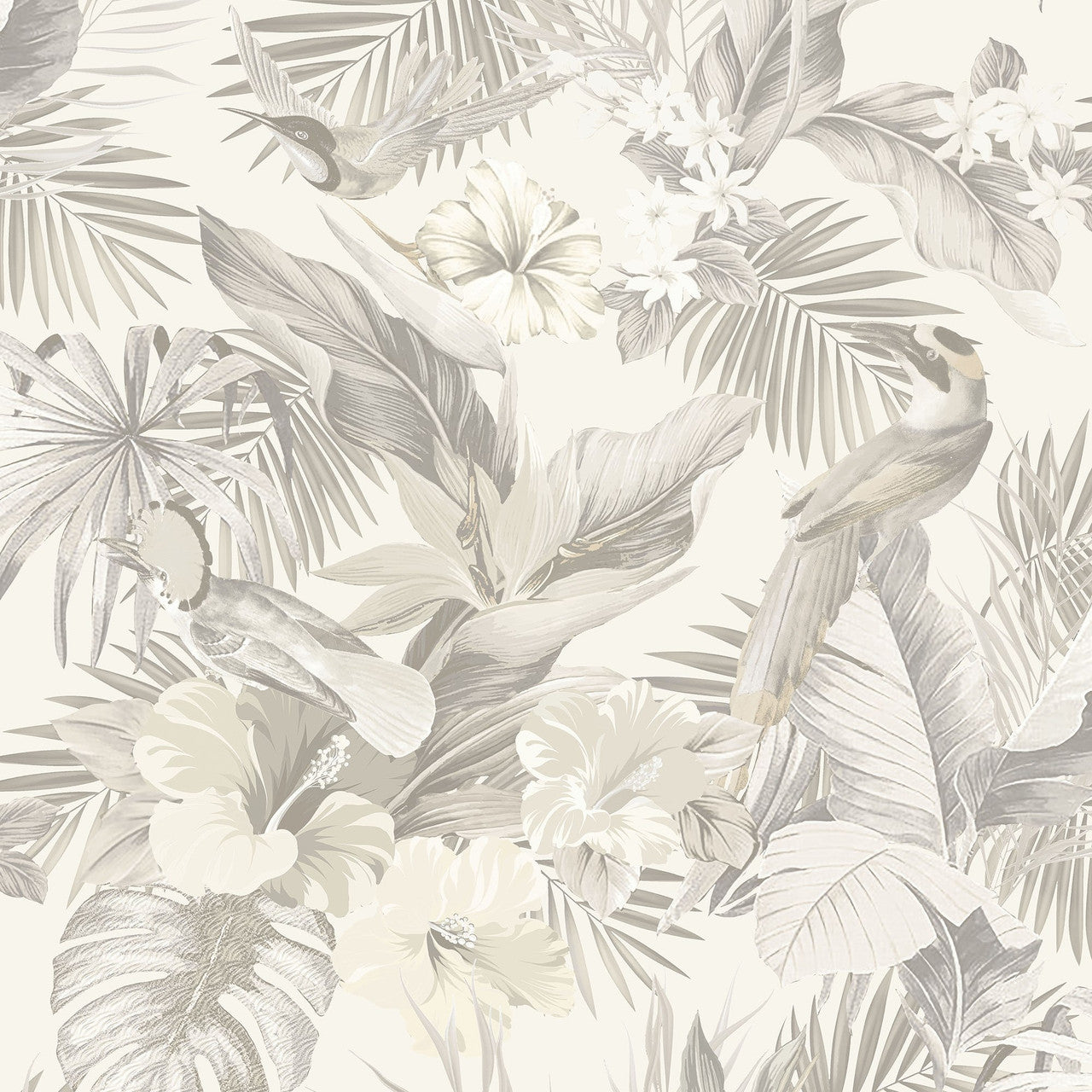 539080 - Paradise Birds Vasari Wallpaper - Neutral - Rasch
