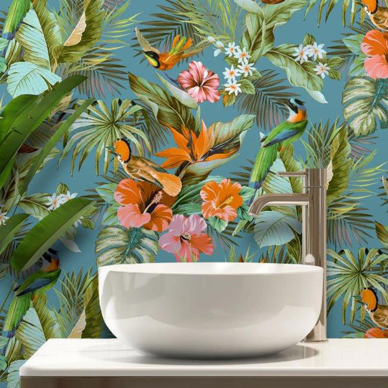 539097 - Paradise Birds Vasari Wallpaper - Multi - Rasch