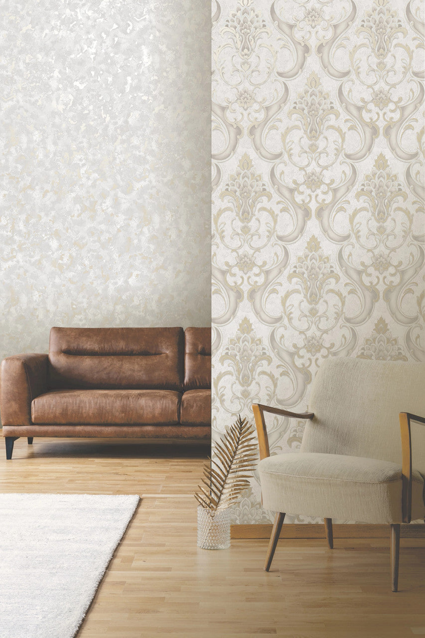 539769 - Sonata Damask Wallpaper - Gold - Rasch