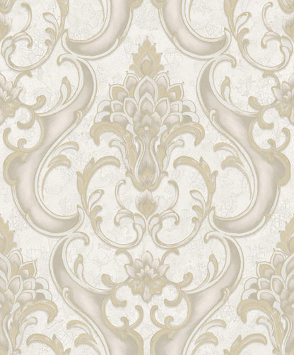 539769 - Sonata Damask Wallpaper - Gold - Rasch