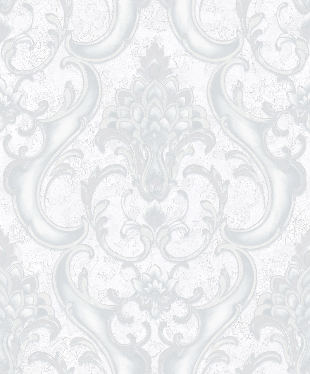 539776 - Sonata Damask Wallpaper - Silver Grey - Rasch