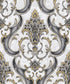 539783 - Sonata Damask Wallpaper - Black Gold - Rasch